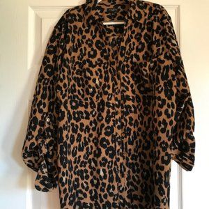 Talbots Cheetah Print Button Down Shirt